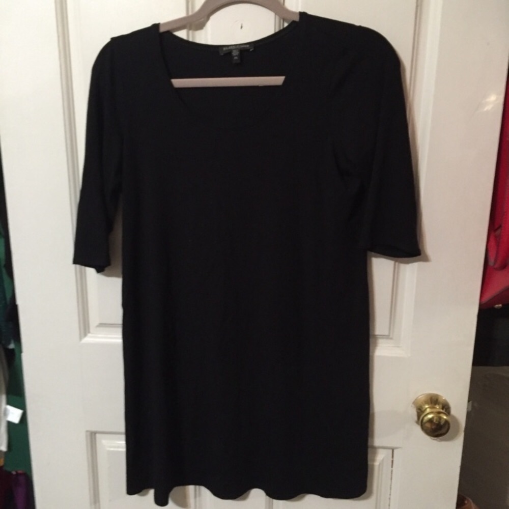 Eileen Fisher Petite Small Black 3/4 Sleeve Dress
